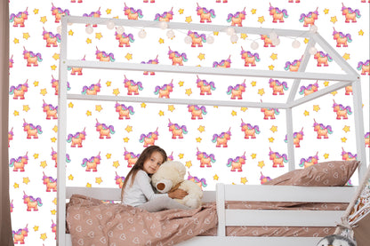 Wallpaper Unicorns And Stars
