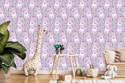 Wallpaper Unicorns In Flowers