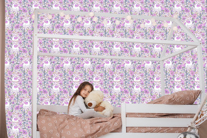 Wallpaper Unicorns In Flowers