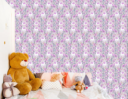 Wallpaper Unicorns In Flowers