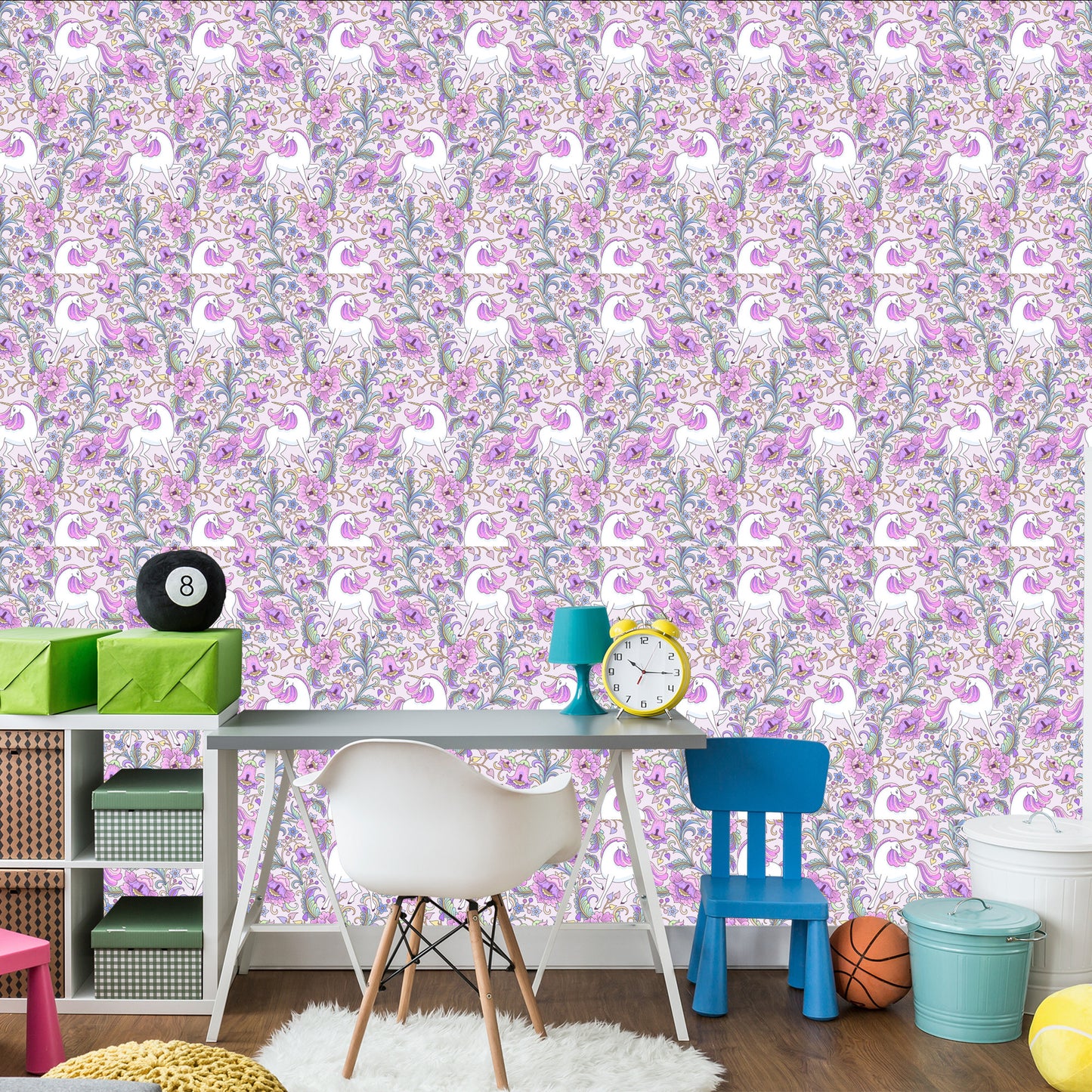 Wallpaper Unicorns In Flowers