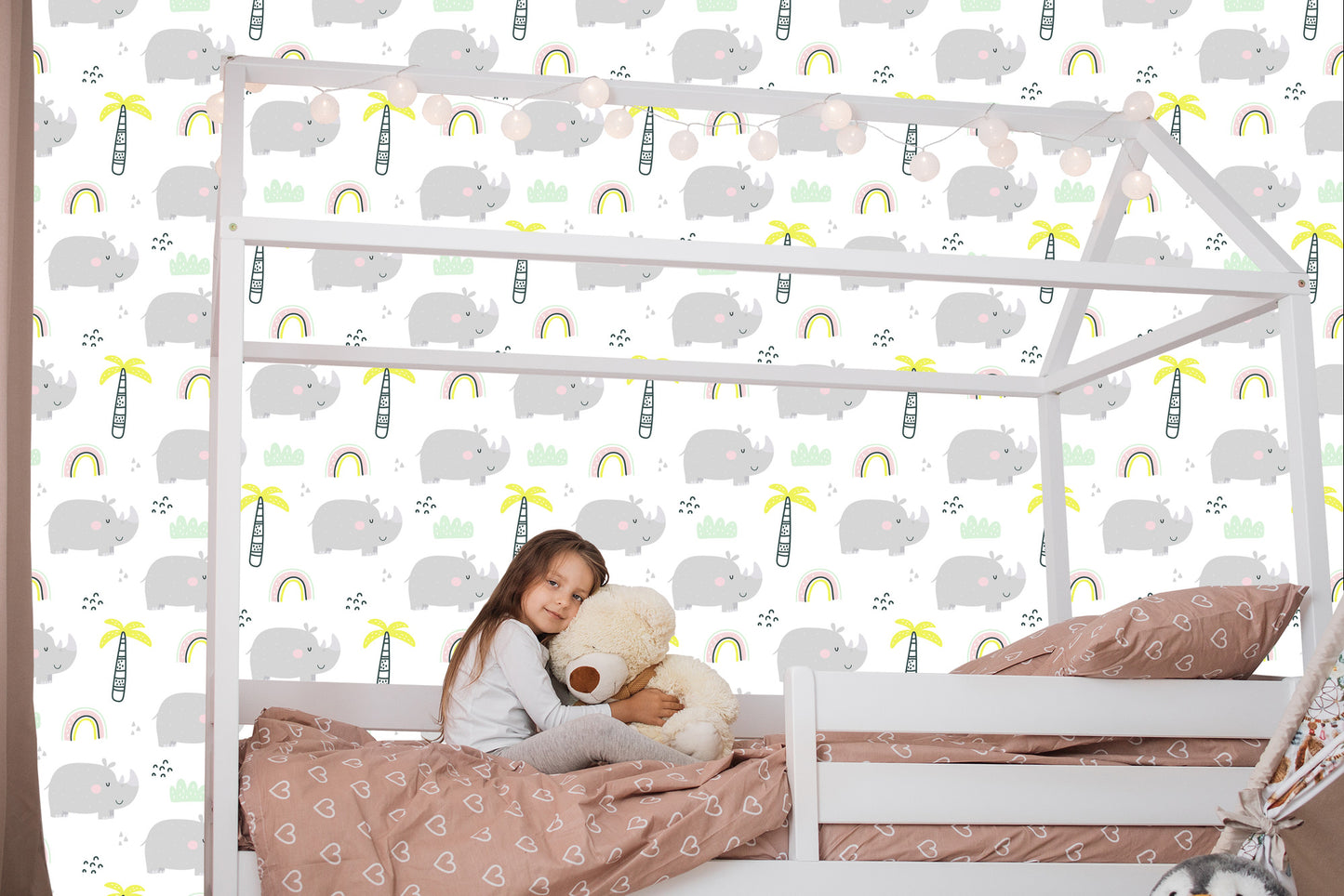 Wallpaper Animals, Trees, Rainbow, Room