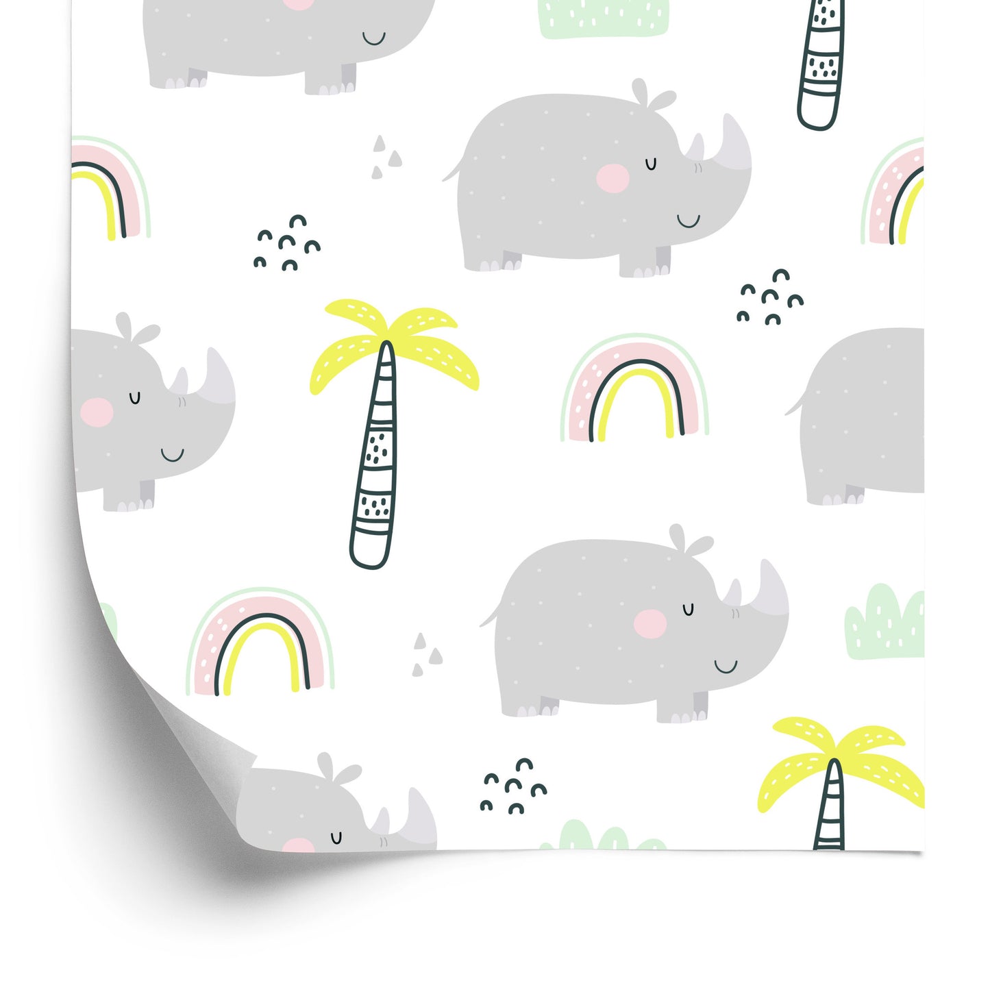 Wallpaper Animals, Trees, Rainbow, Room