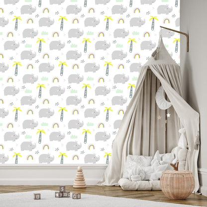 Wallpaper Animals, Trees, Rainbow, Room