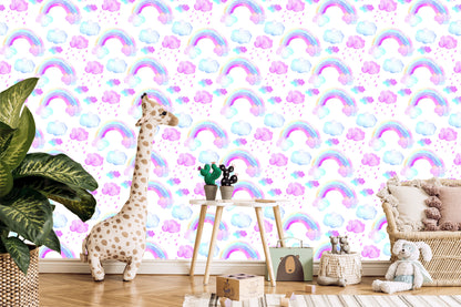 Wallpaper For A Girl, A Rainbow Of Colorful Clouds