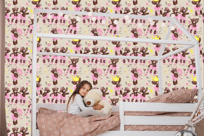 Wallpaper For Girl Teddy Bears, Christmas Flowers