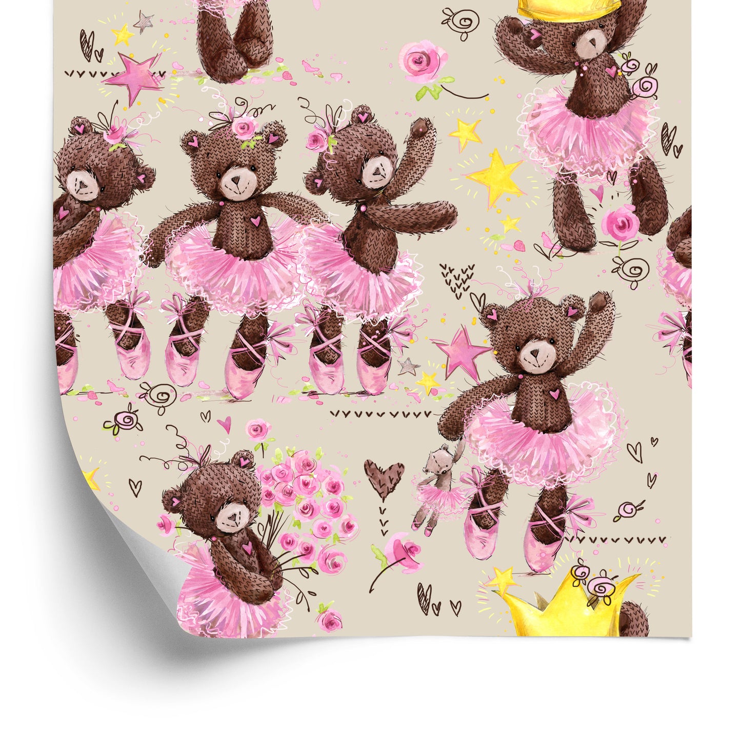 Wallpaper For Girl Teddy Bears, Christmas Flowers