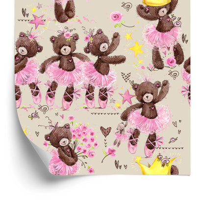 Wallpaper For Girl Teddy Bears, Christmas Flowers