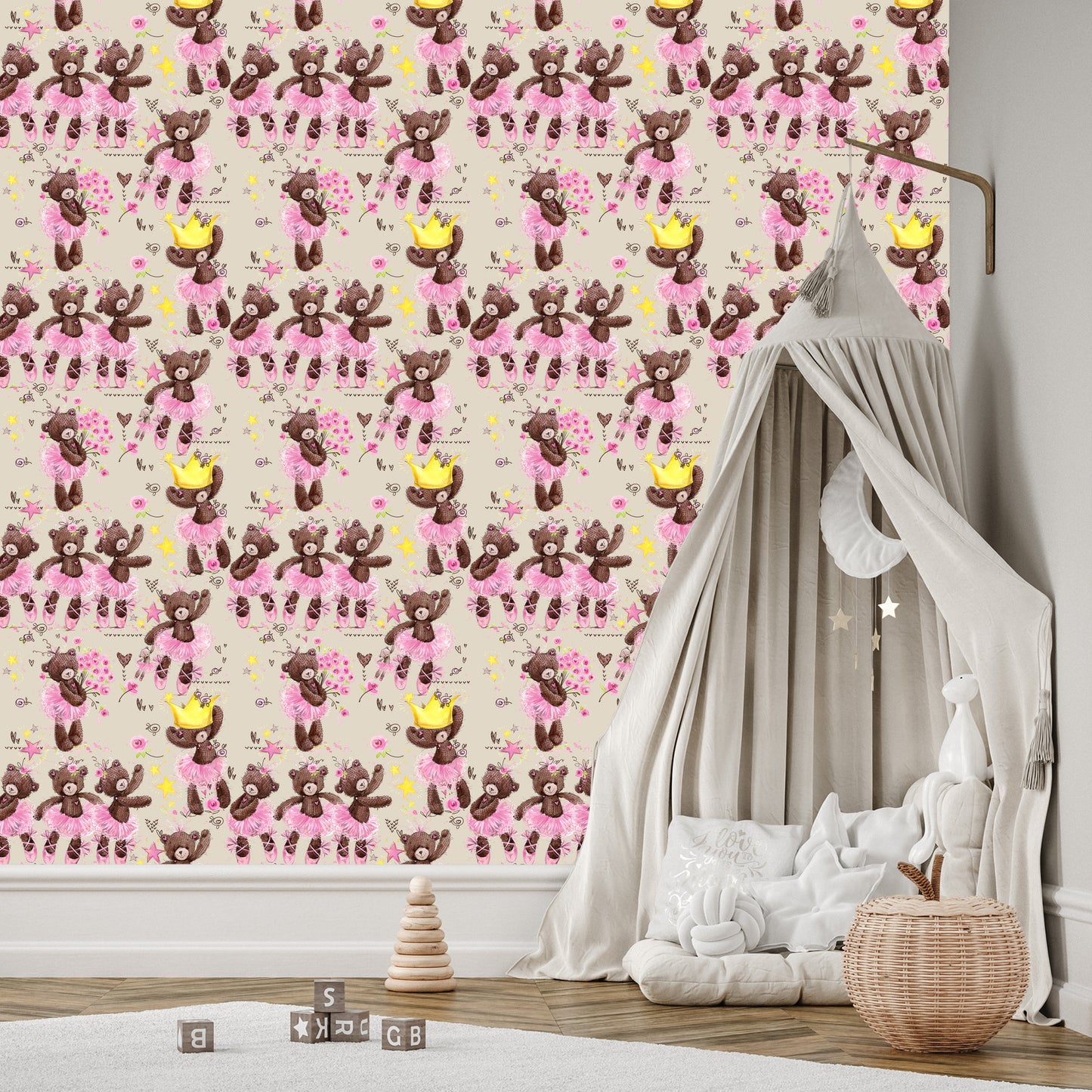 Wallpaper For Girl Teddy Bears, Christmas Flowers