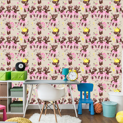 Wallpaper For Girl Teddy Bears, Christmas Flowers