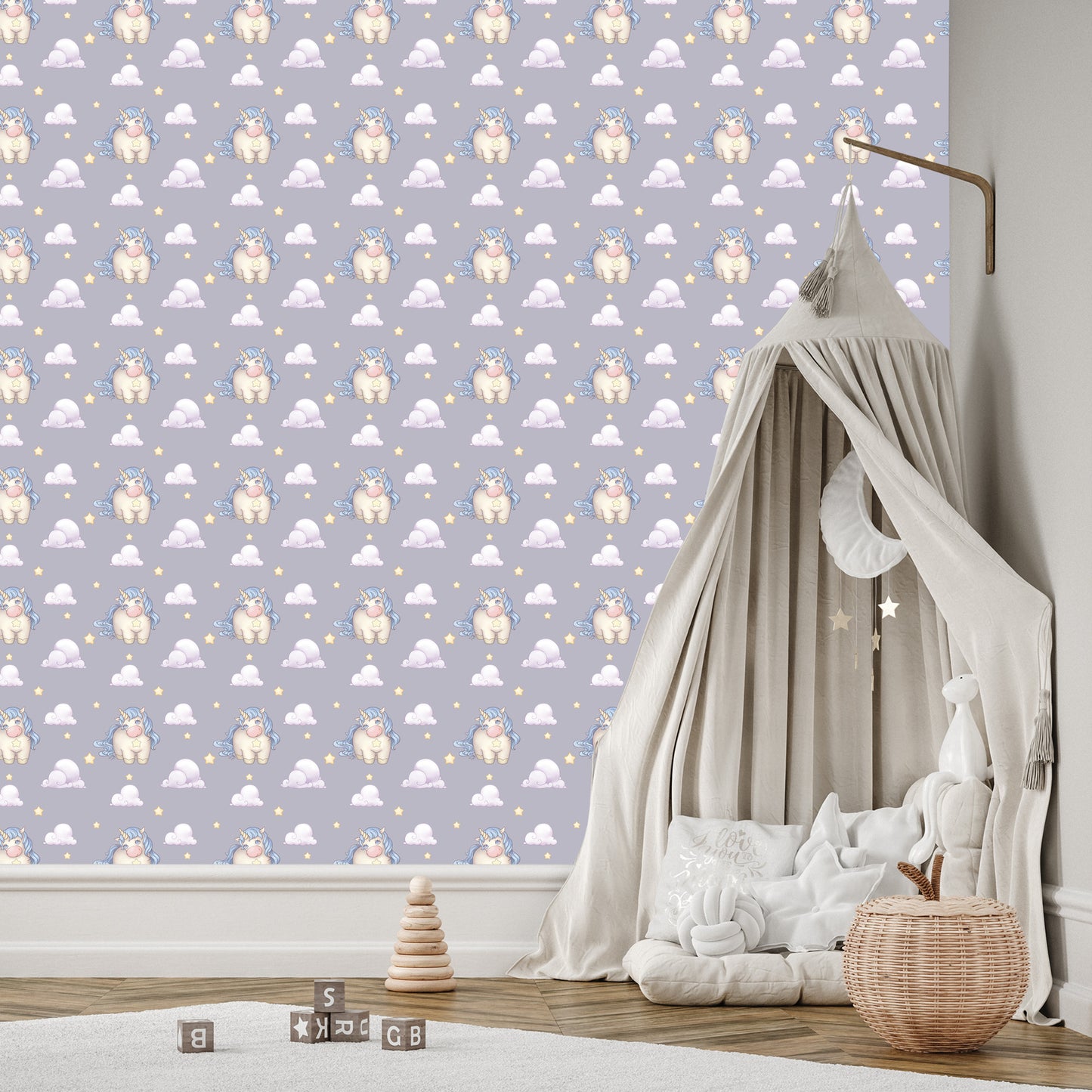 Wallpaper For Girls Pastel Unicorns Clouds
