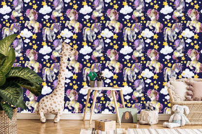 Wallpaper In Unicorns Clouds For Girls