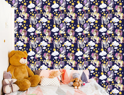 Wallpaper In Unicorns Clouds For Girls