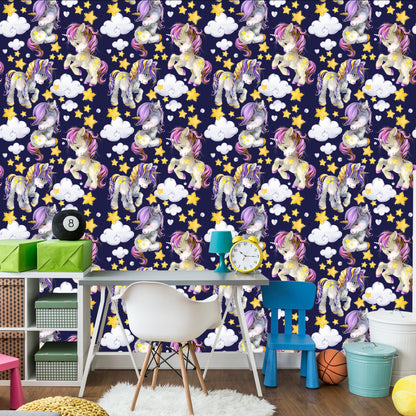 Wallpaper In Unicorns Clouds For Girls
