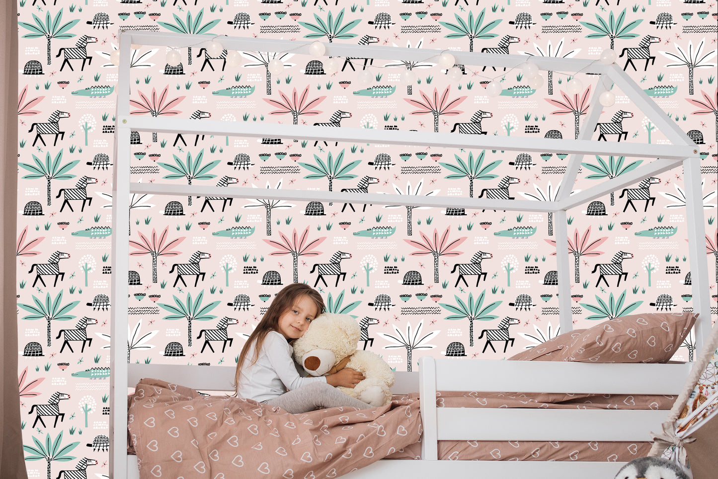 Wallpaper For Girl, Pastel Animals, Palm Trees