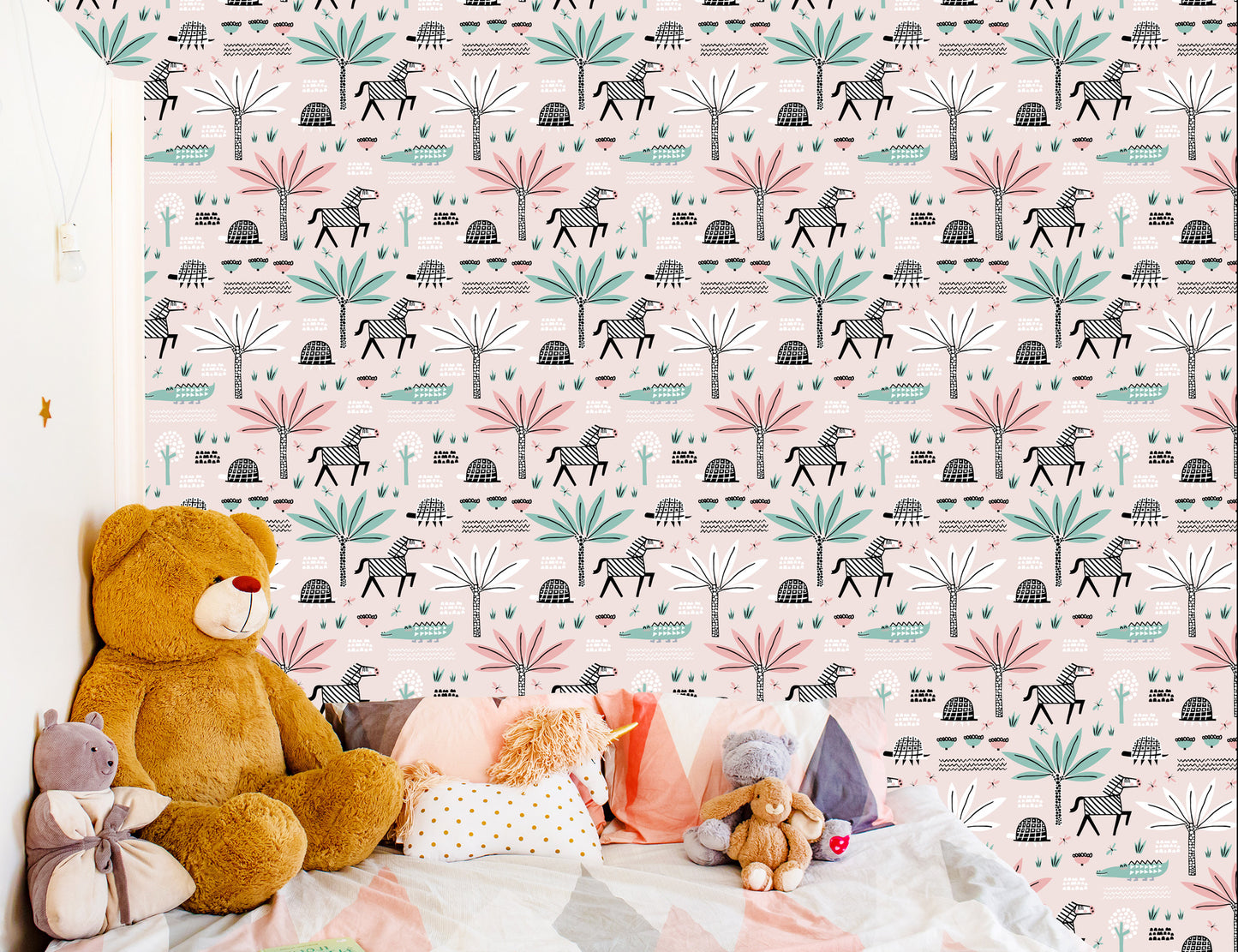 Wallpaper For Girl, Pastel Animals, Palm Trees