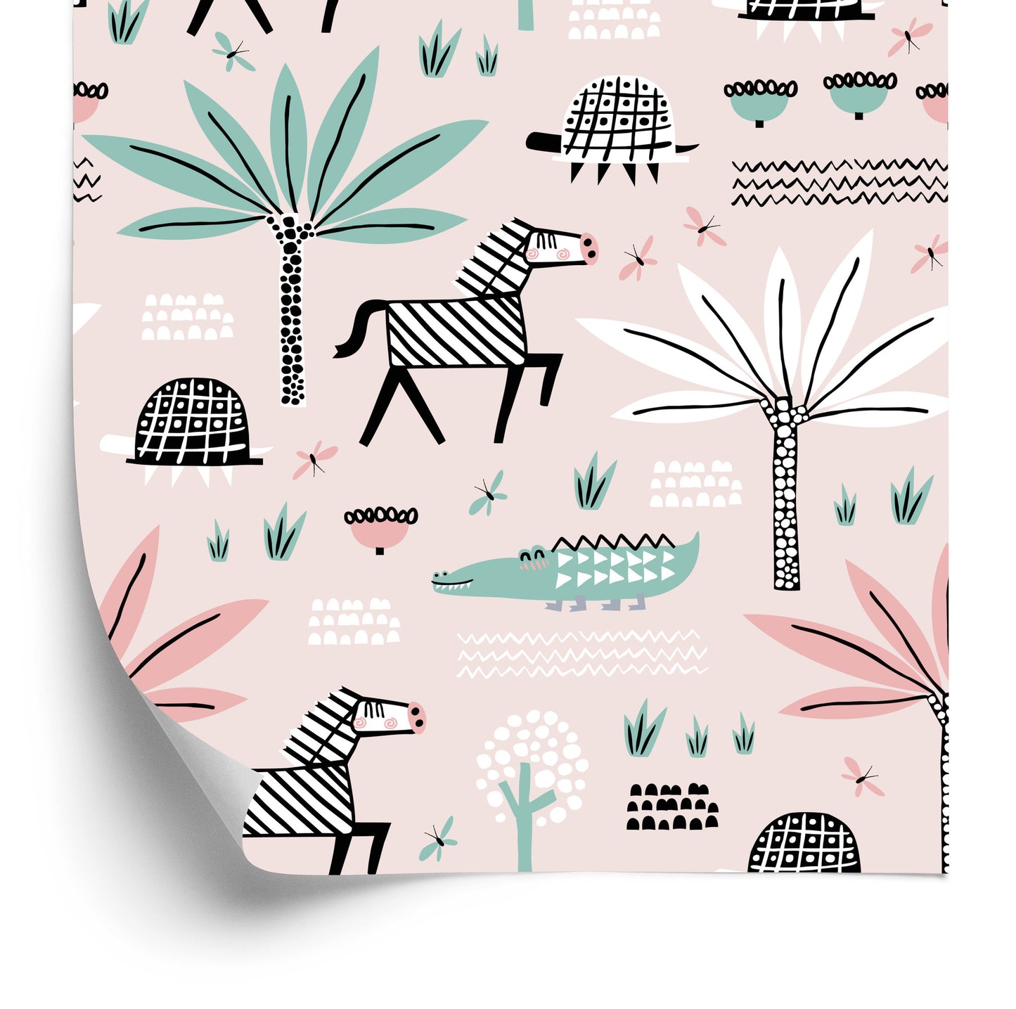 Wallpaper For Girl, Pastel Animals, Palm Trees