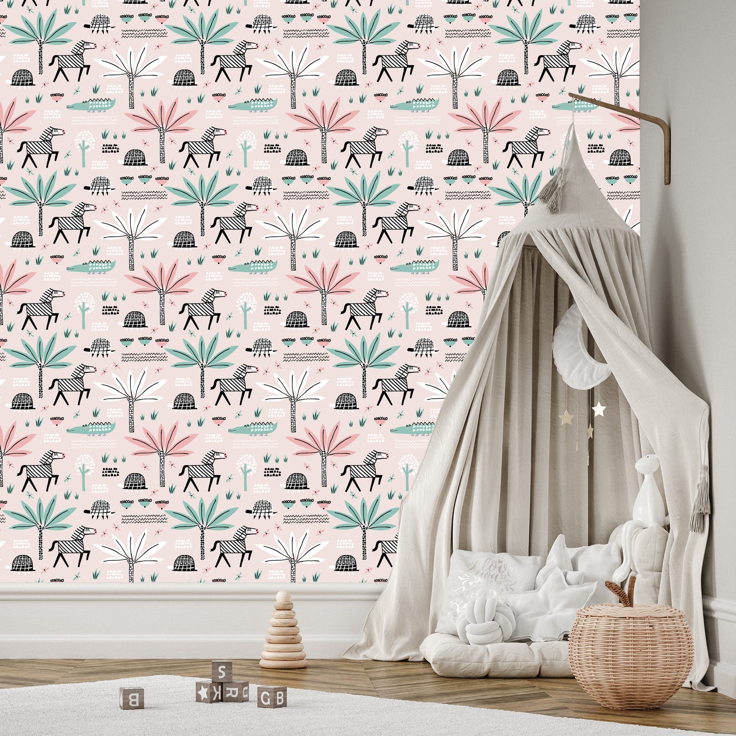 Wallpaper For Girl, Pastel Animals, Palm Trees