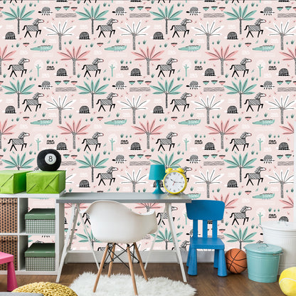 Wallpaper For Girl, Pastel Animals, Palm Trees