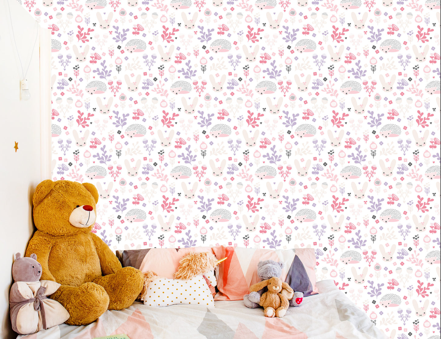 Wallpaper Pastel Animals Flowers For Girls