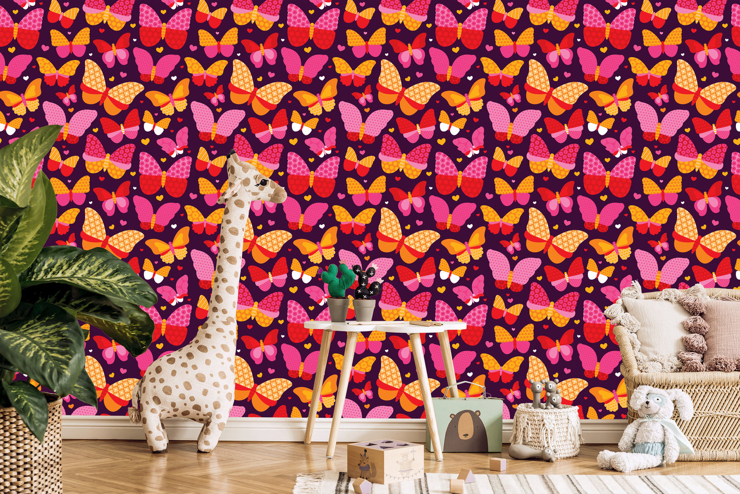 Wallpaper For Girls Colorful Dotted Butterflies