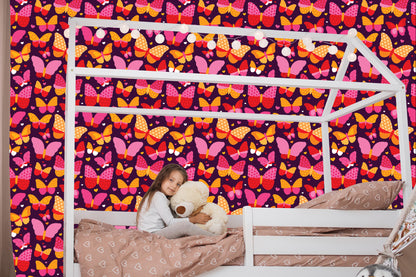Wallpaper For Girls Colorful Dotted Butterflies