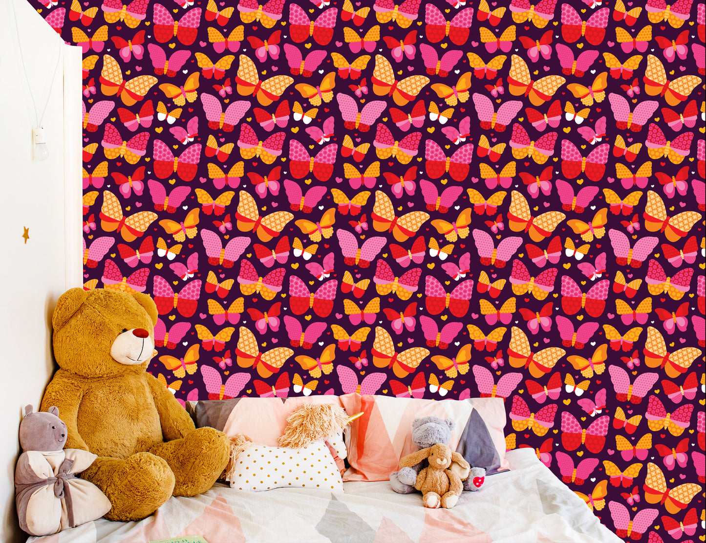 Wallpaper For Girls Colorful Dotted Butterflies