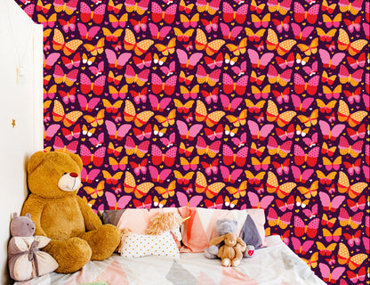 Wallpaper For Girls Colorful Dotted Butterflies