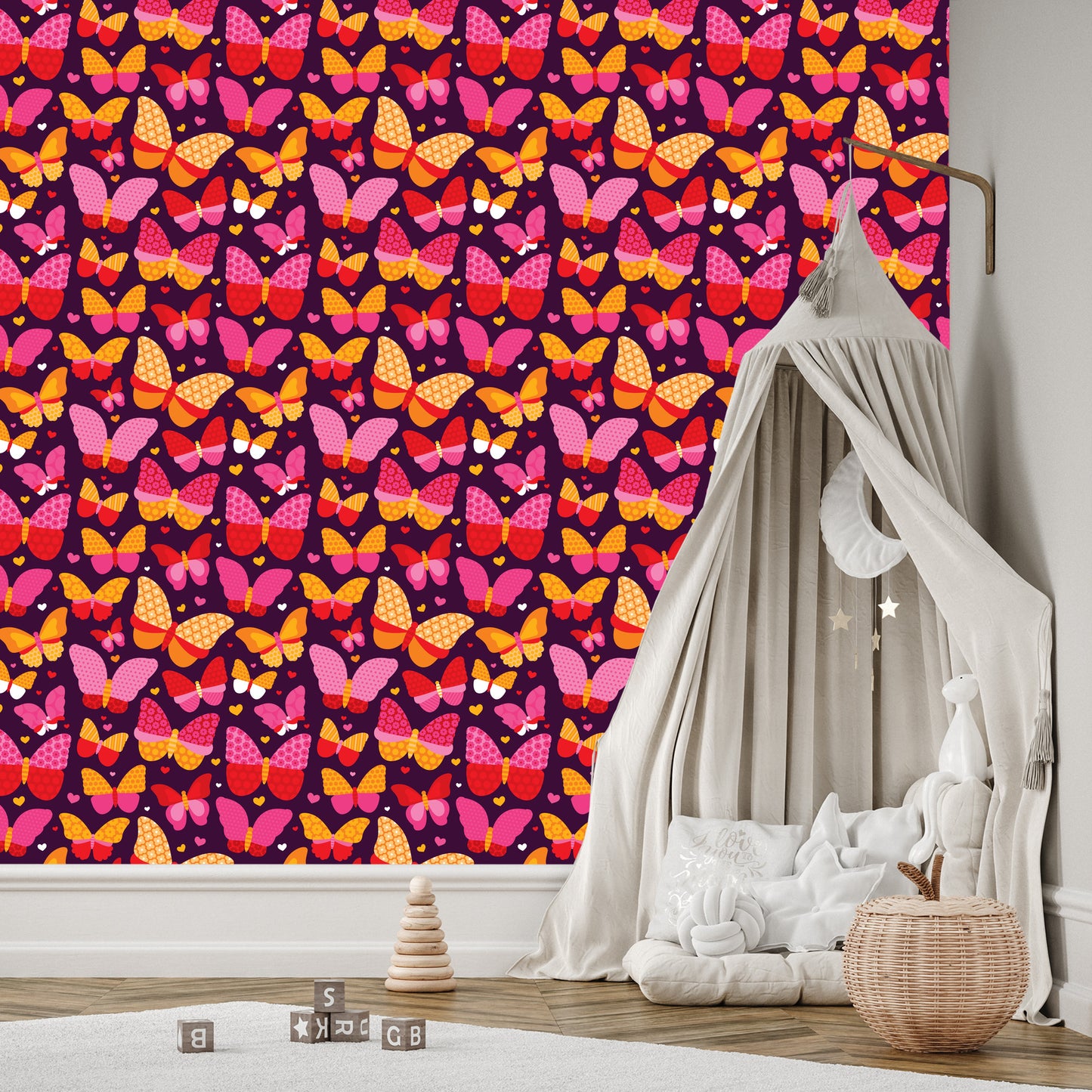 Wallpaper For Girls Colorful Dotted Butterflies