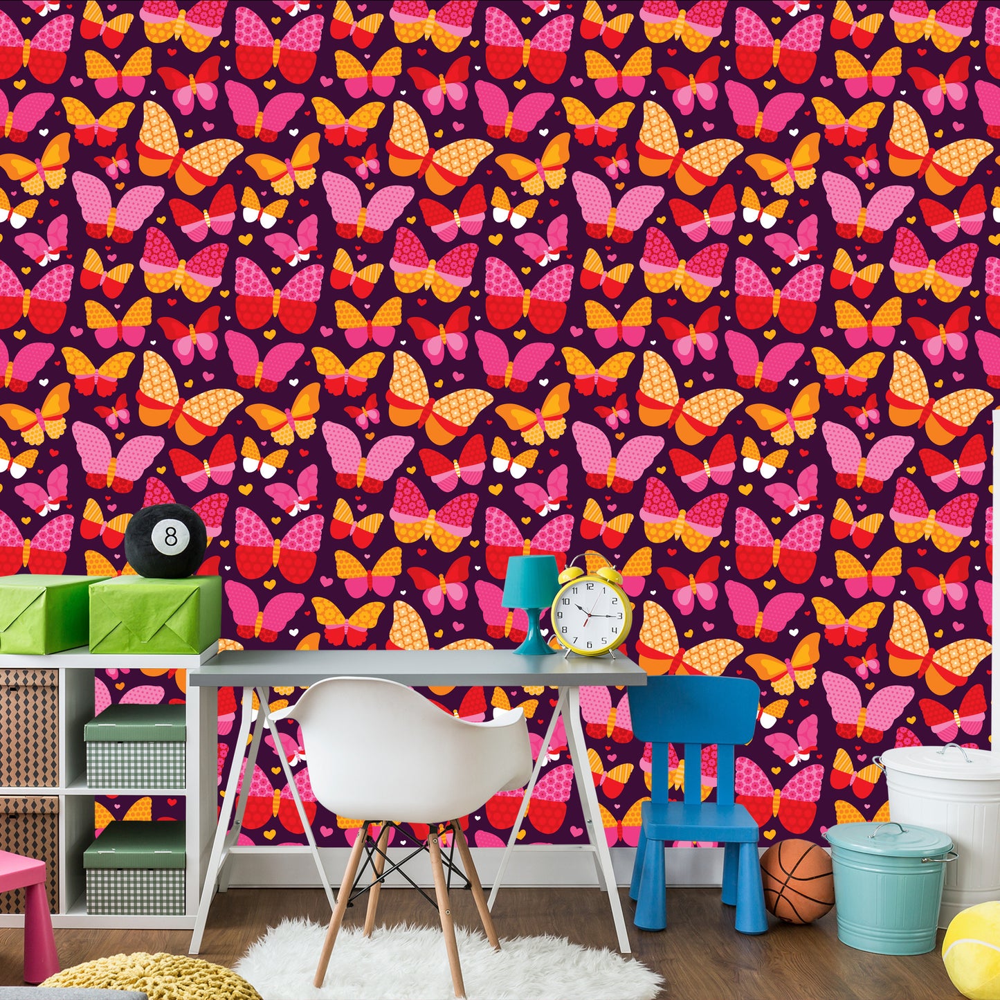 Wallpaper For Girls Colorful Dotted Butterflies