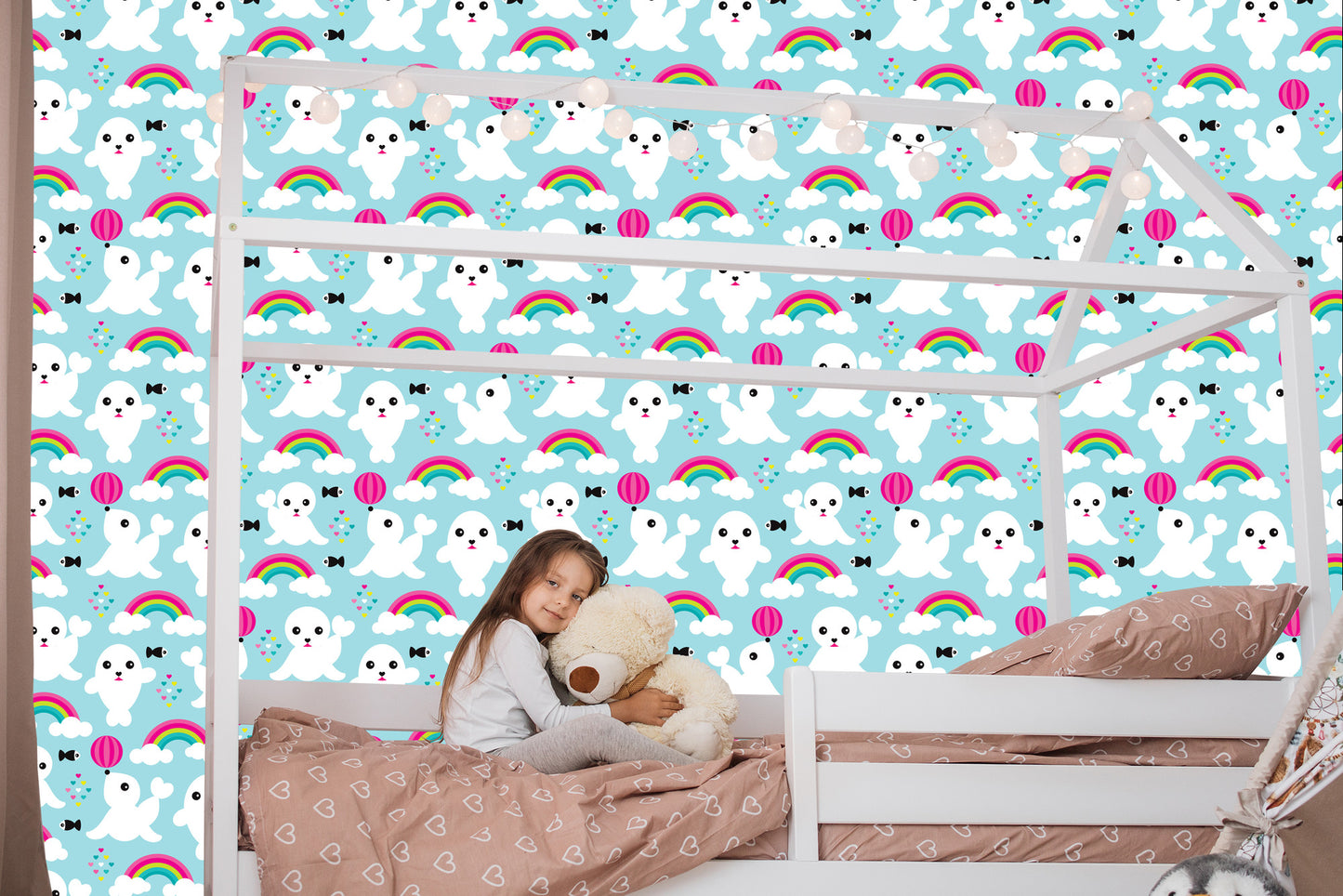 Wallpaper Fish Seals, Rainbow Sky