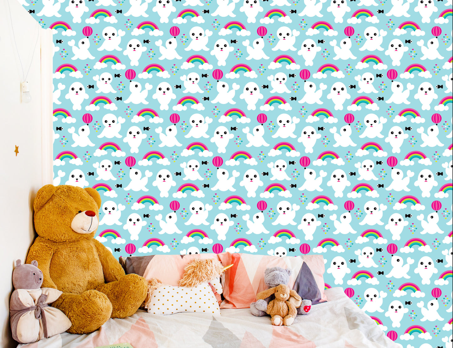 Wallpaper Fish Seals, Rainbow Sky