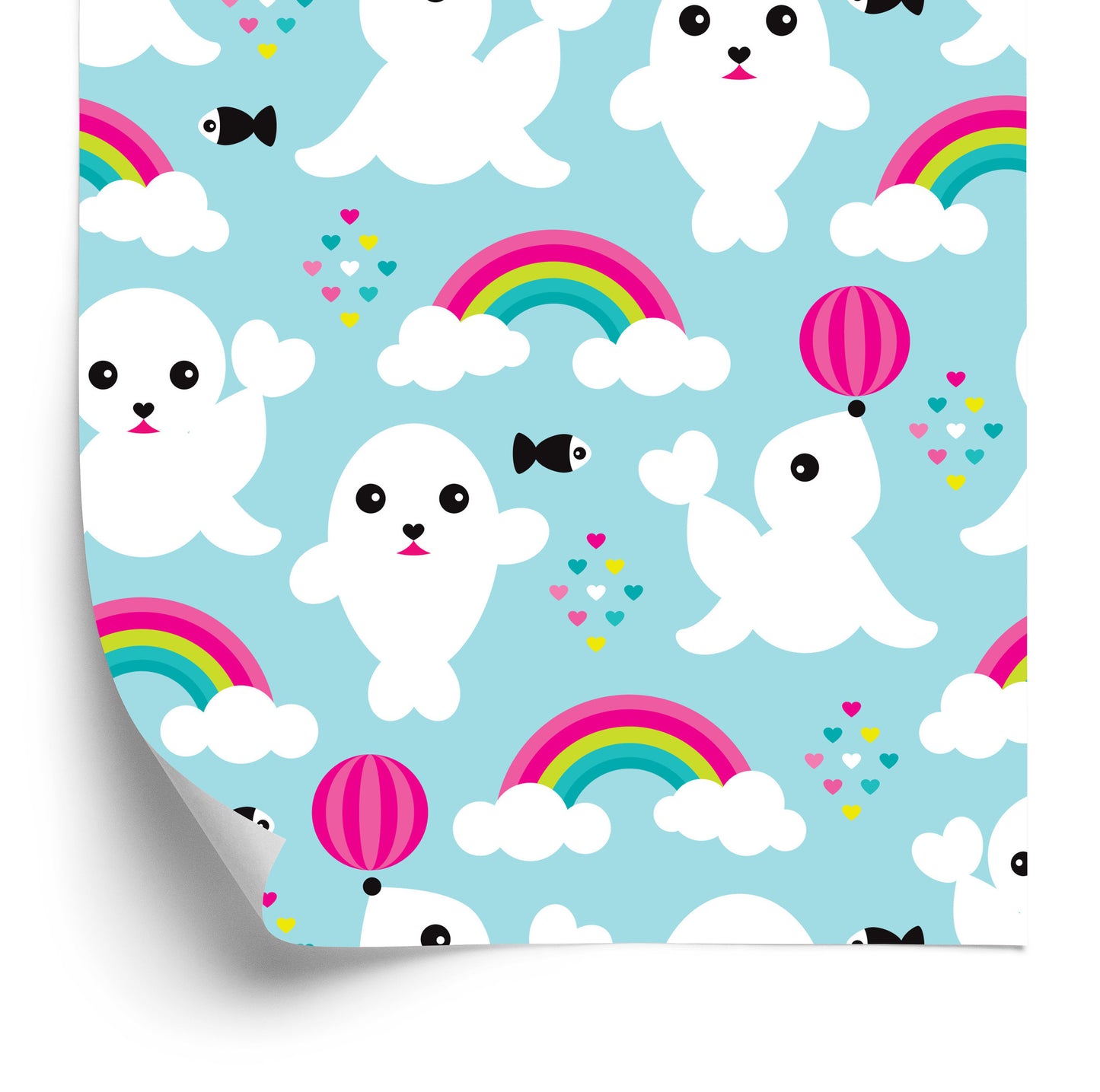 Wallpaper Fish Seals, Rainbow Sky