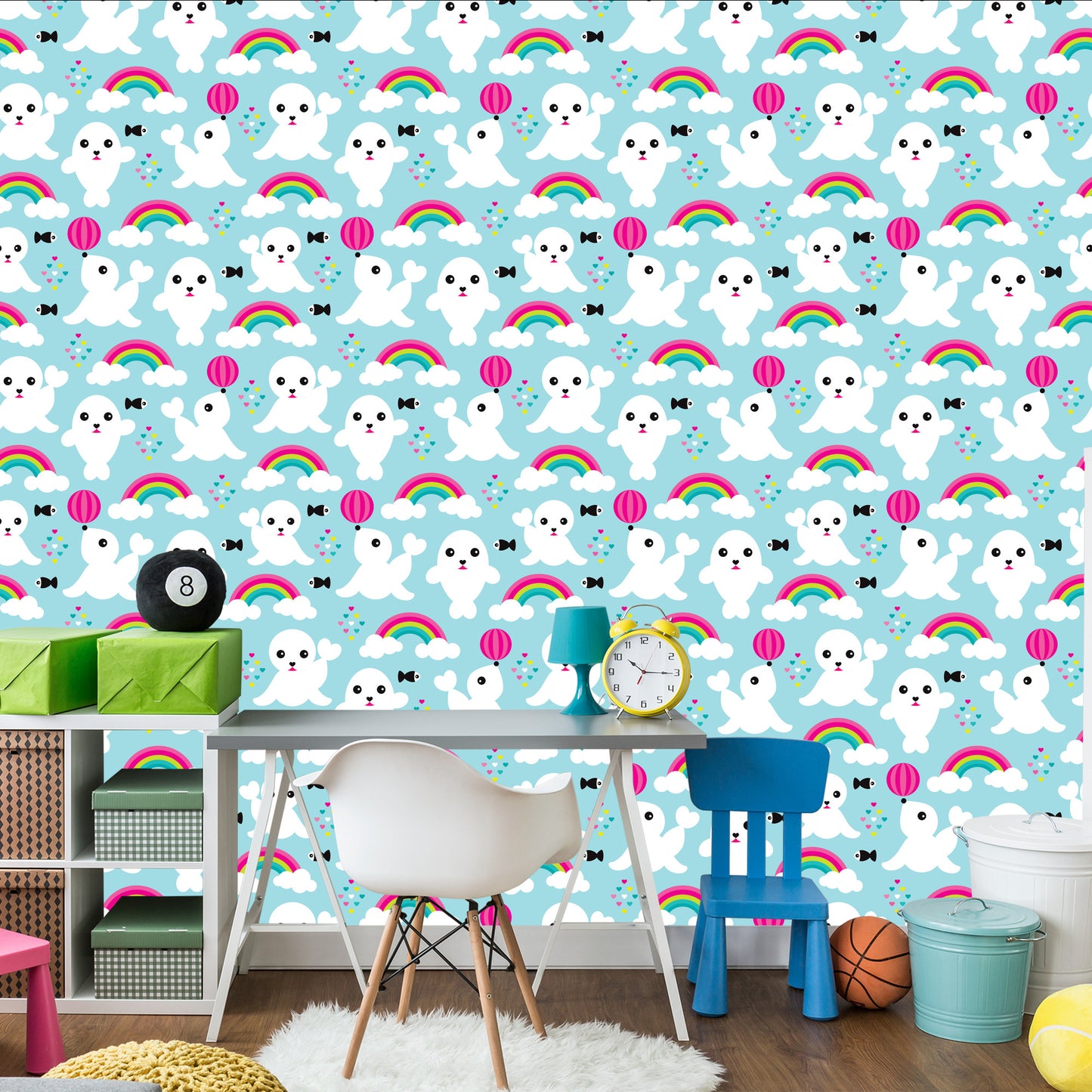 Wallpaper Fish Seals, Rainbow Sky