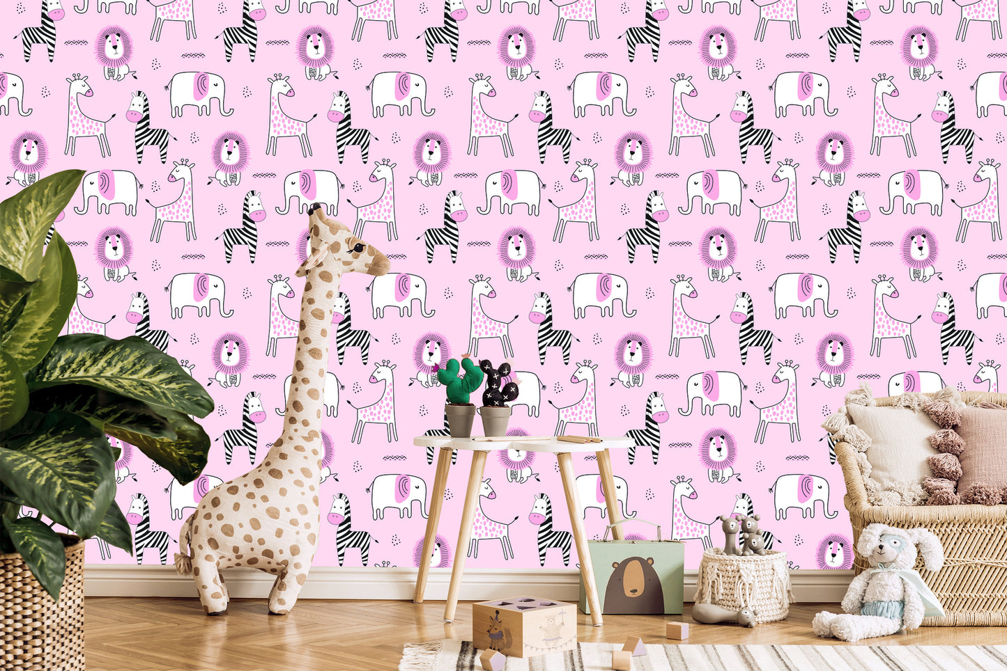 Wallpaper Lions, Giraffes