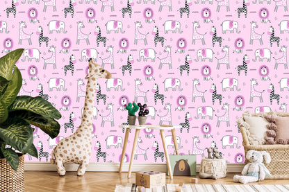 Wallpaper Lions, Giraffes