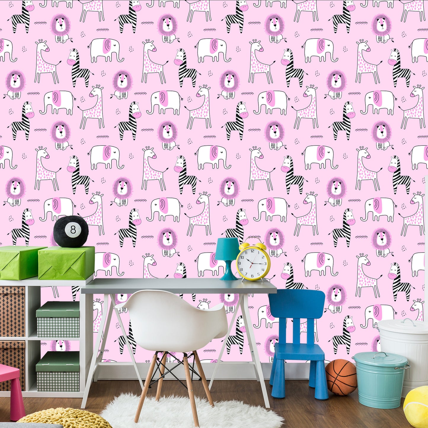 Wallpaper Lions, Giraffes