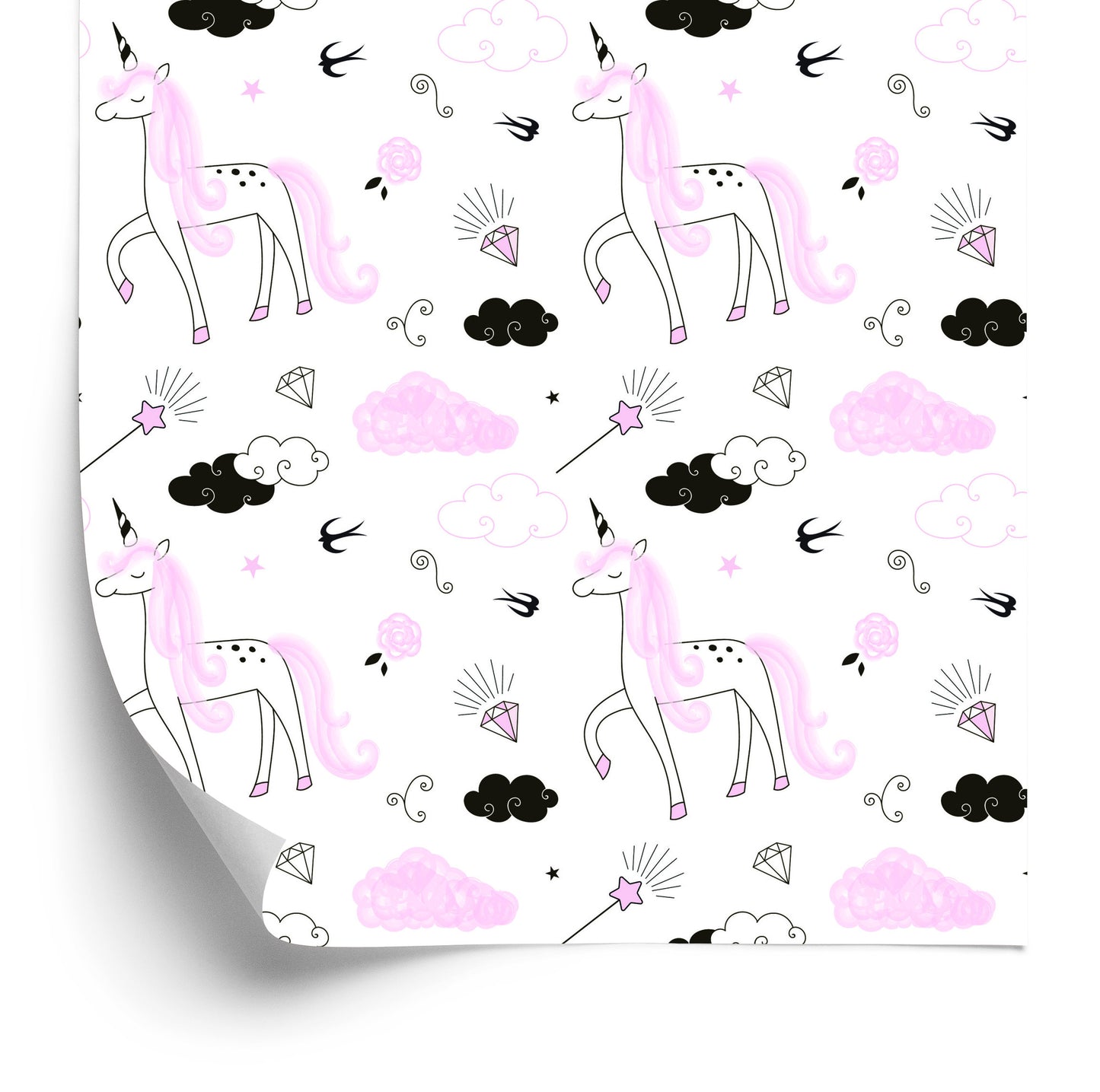 Wallpaper For Girls Unicorns Clouds Diamonds