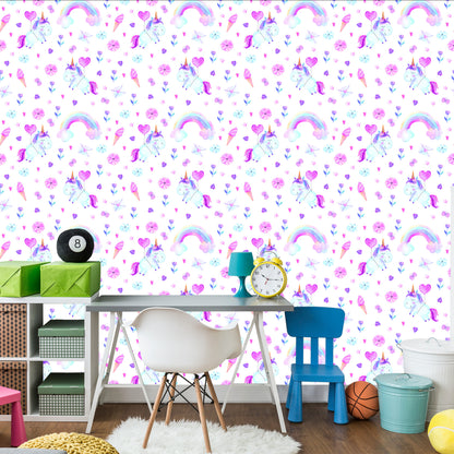 Wallpaper For A Girl Unicorns. Diamonds. Hearts