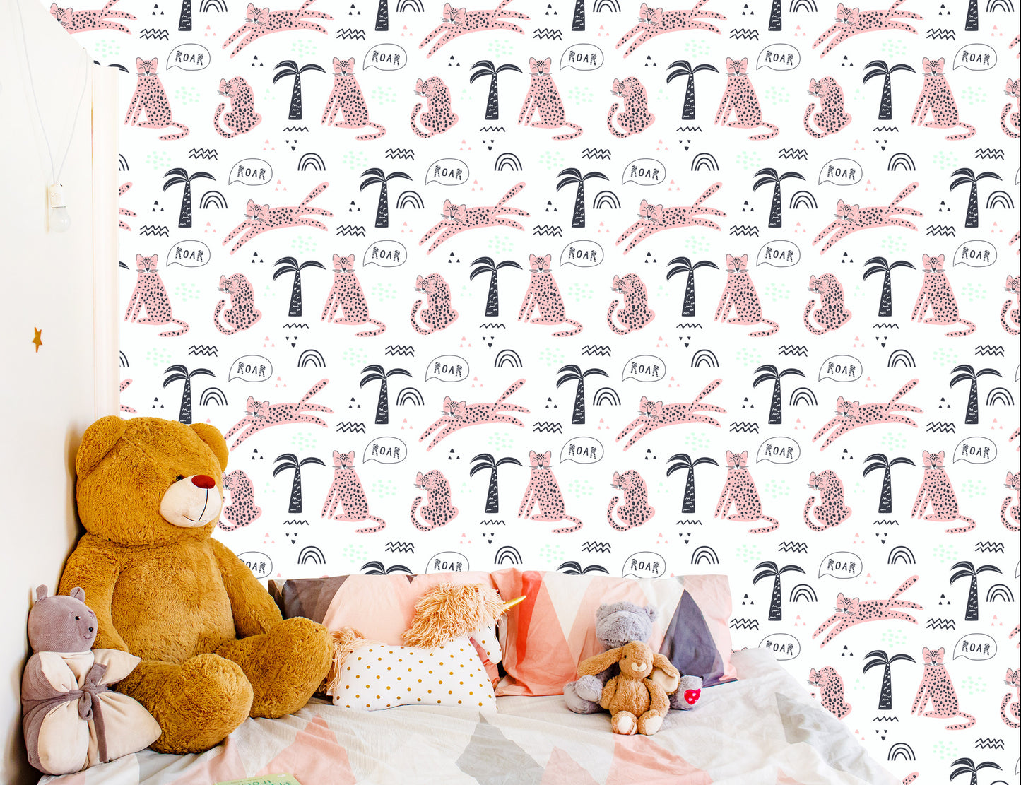 Wallpaper In The Room Of The Girl. Wild Animals. Cats