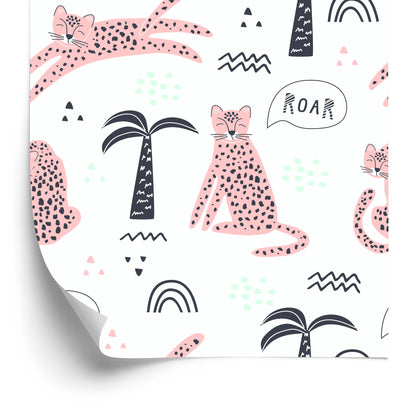 Wallpaper In The Room Of The Girl. Wild Animals. Cats