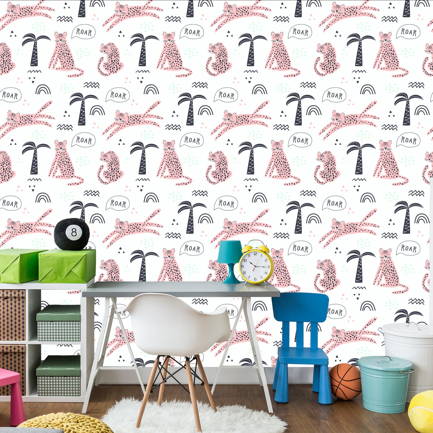 Wallpaper In The Room Of The Girl. Wild Animals. Cats