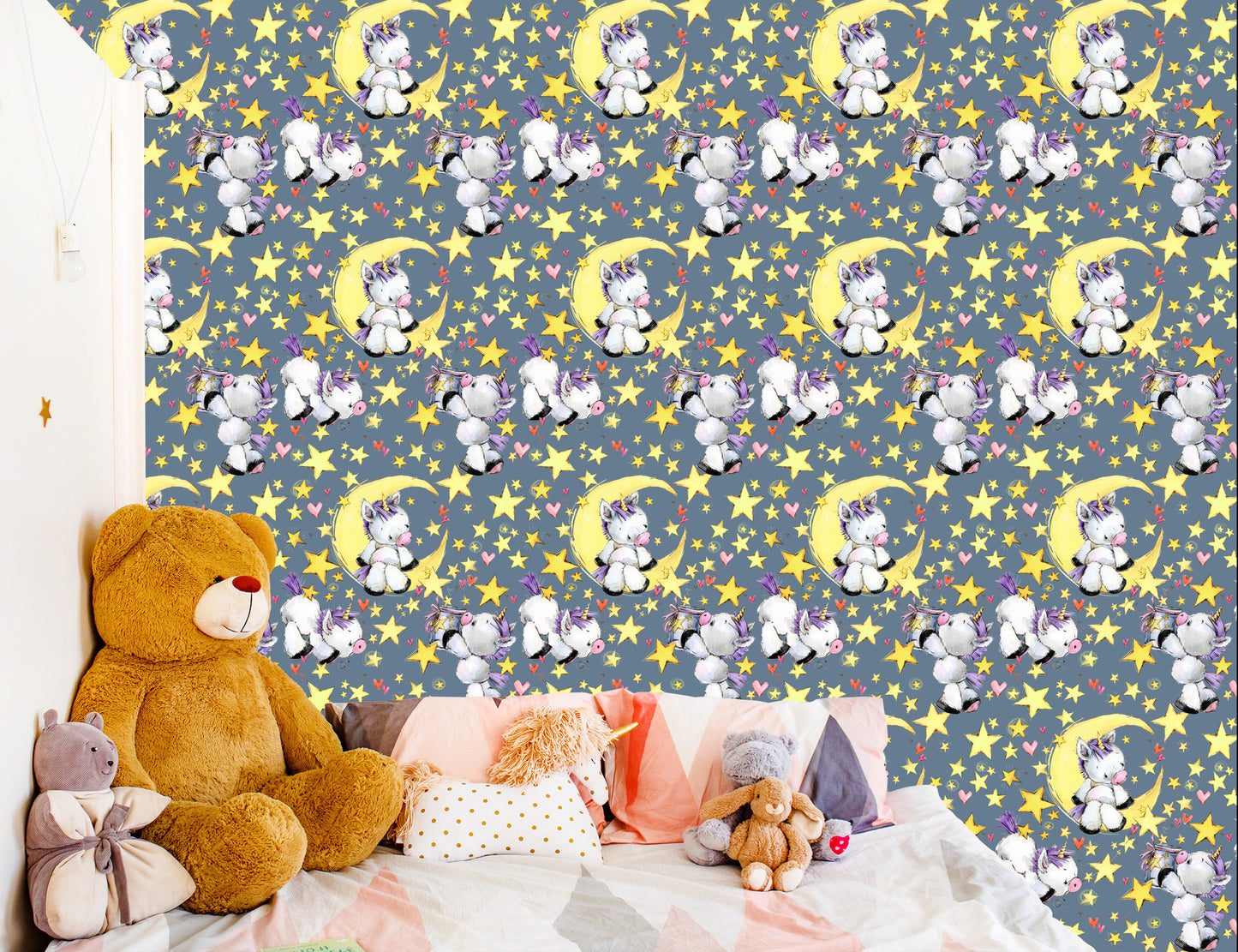 Wallpaper For A Girl Unicorns Moon Stars