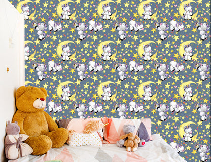 Wallpaper For A Girl Unicorns Moon Stars