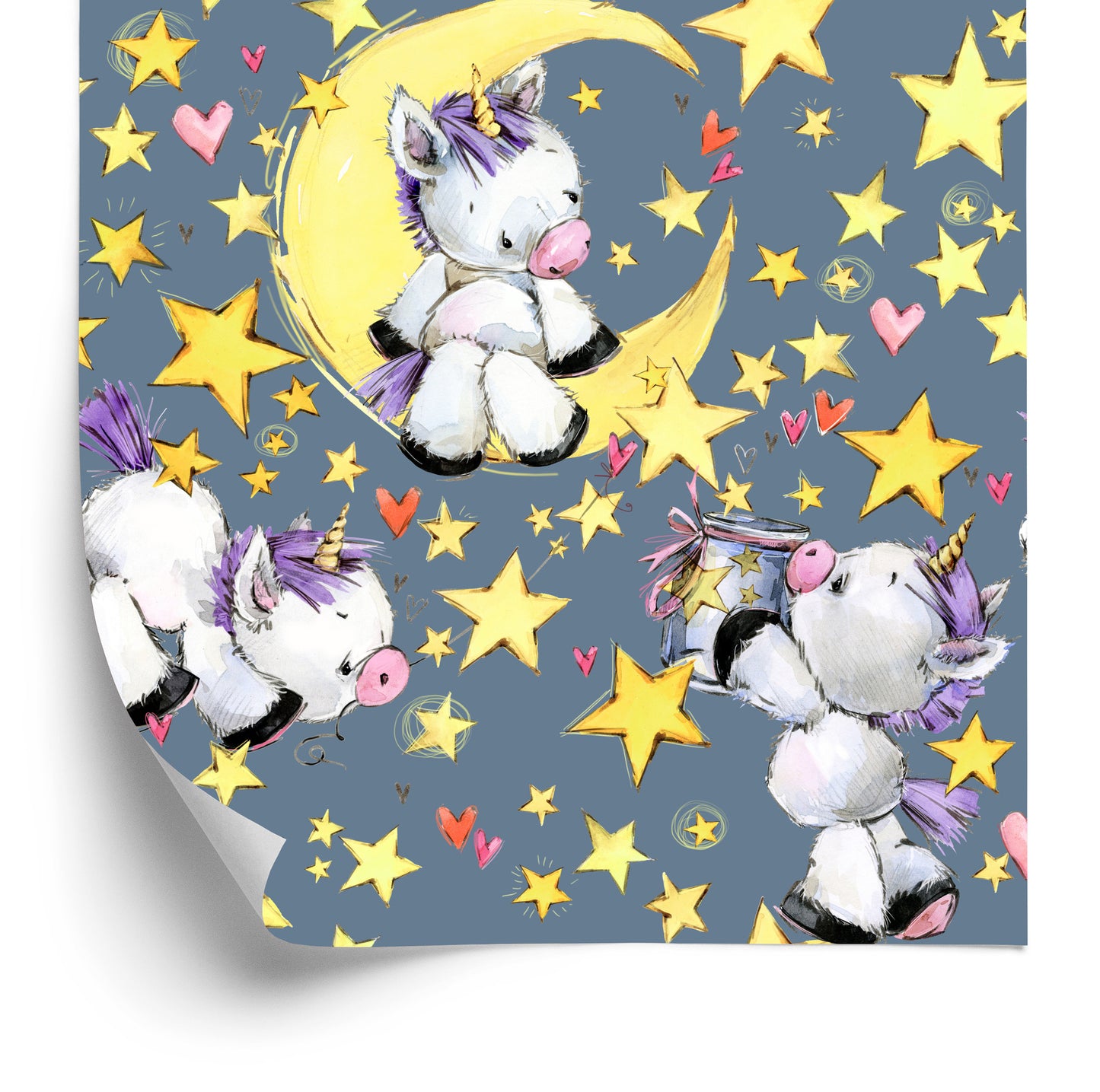 Wallpaper For A Girl Unicorns Moon Stars