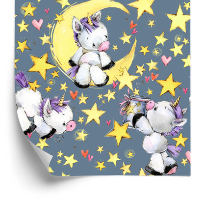 Wallpaper For A Girl Unicorns Moon Stars