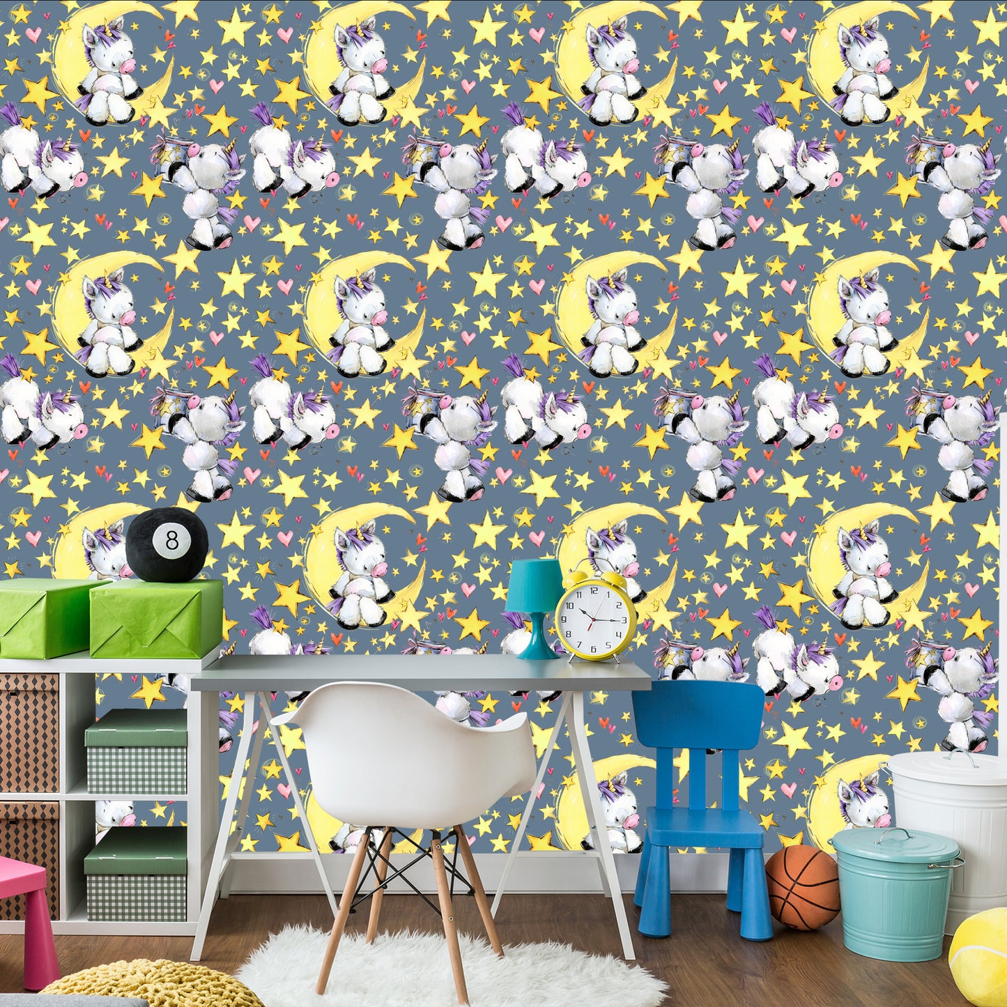 Wallpaper For A Girl Unicorns Moon Stars