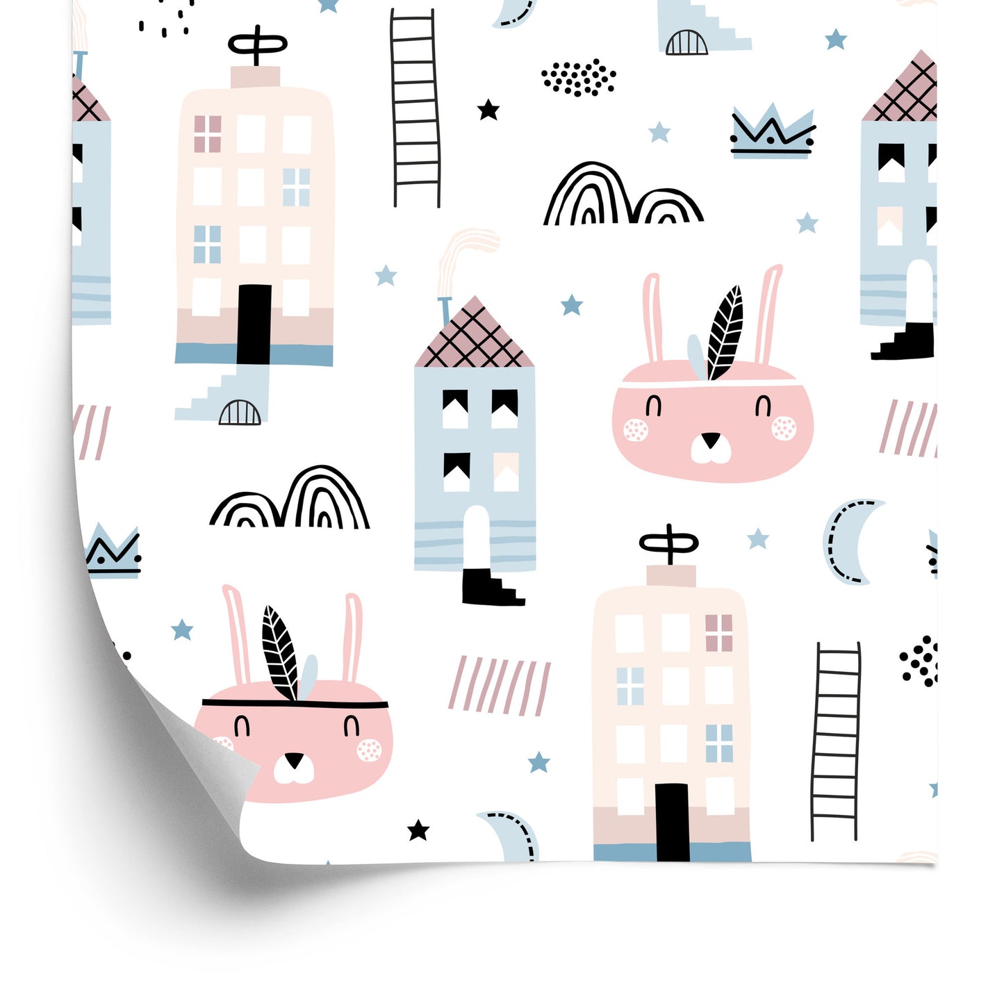 Wallpaper Colorful Houses And Hearts