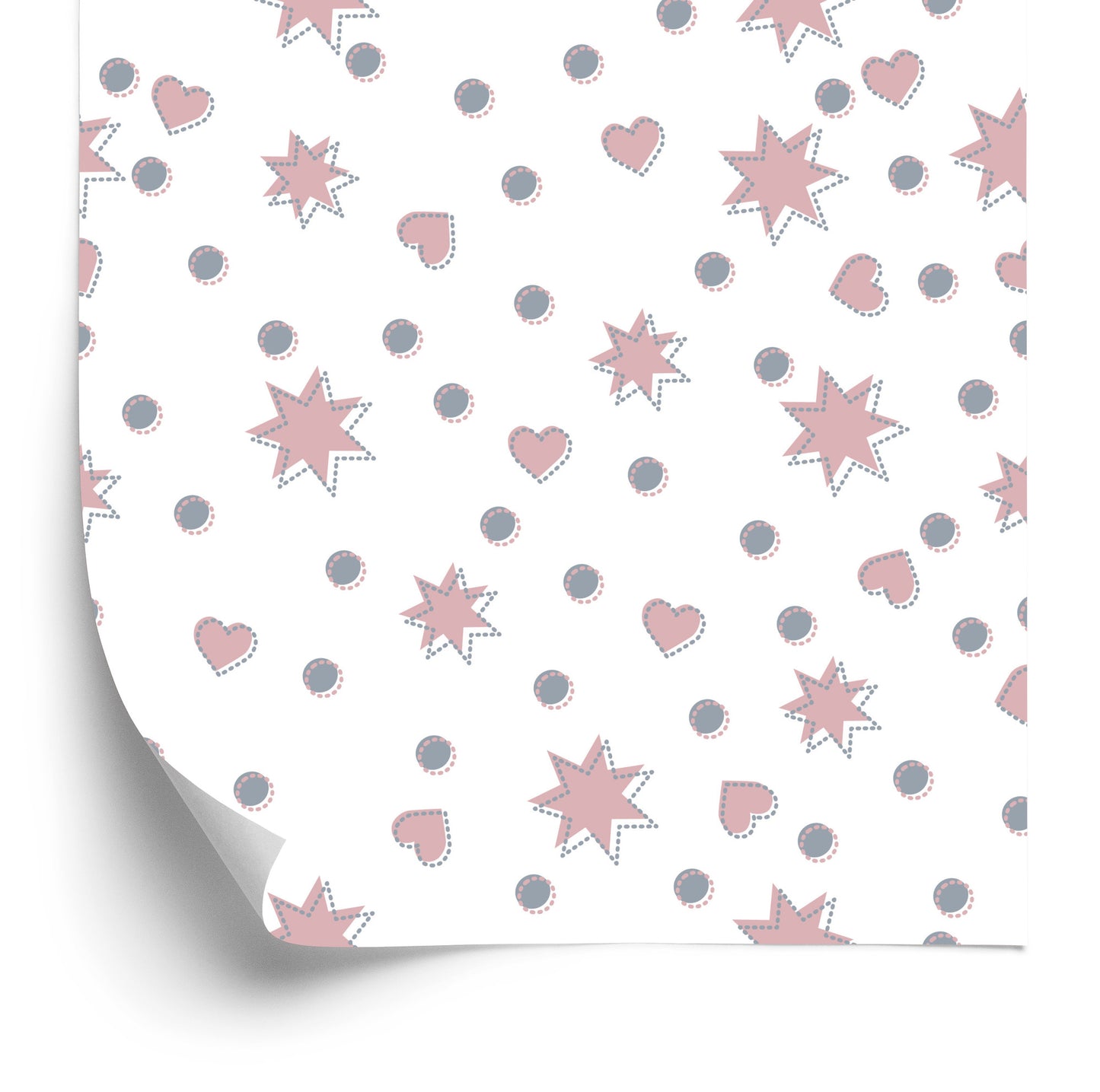 Wallpaper For Children - Hearts And Circles Stars