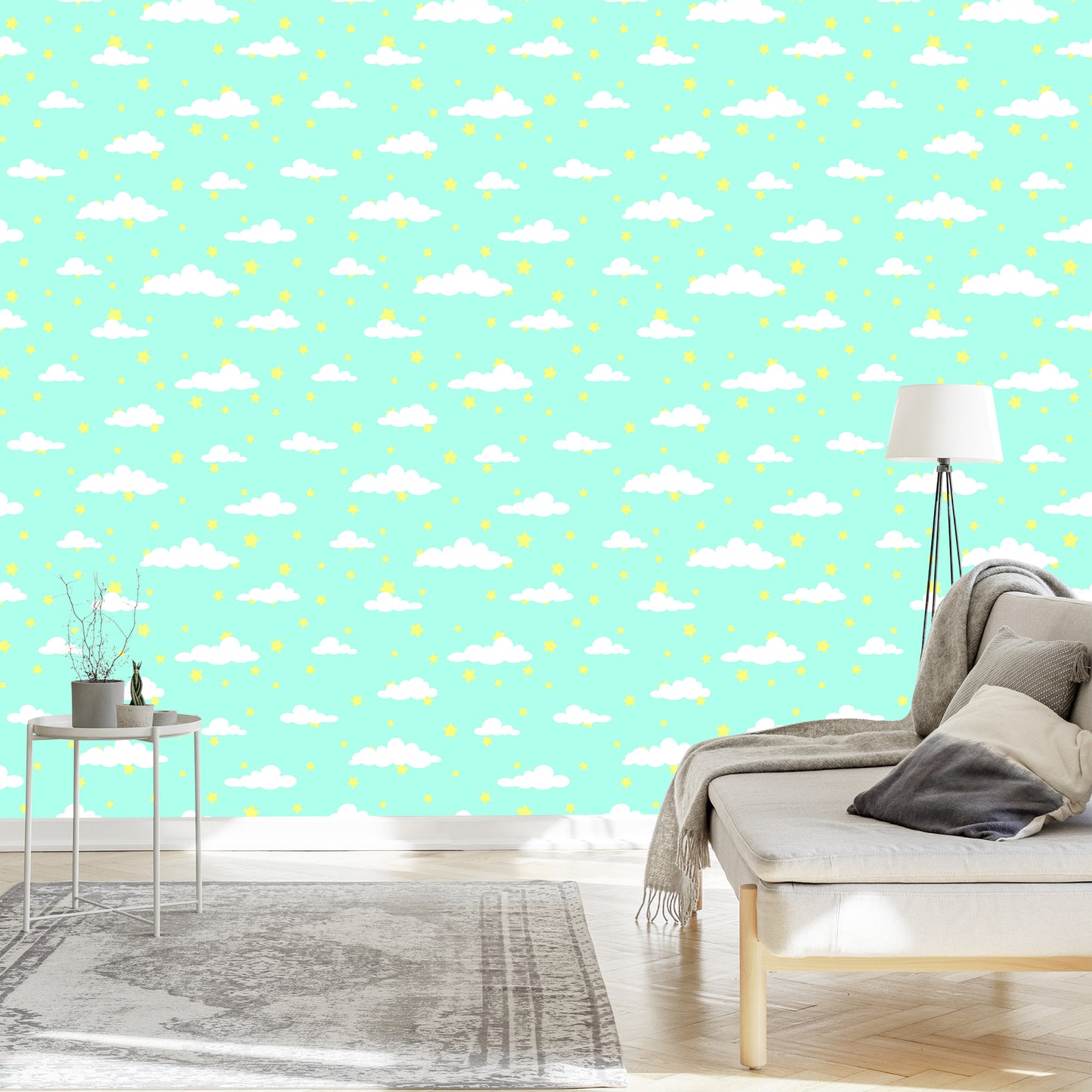 Wallpaper For Children - Stars And Clouds
